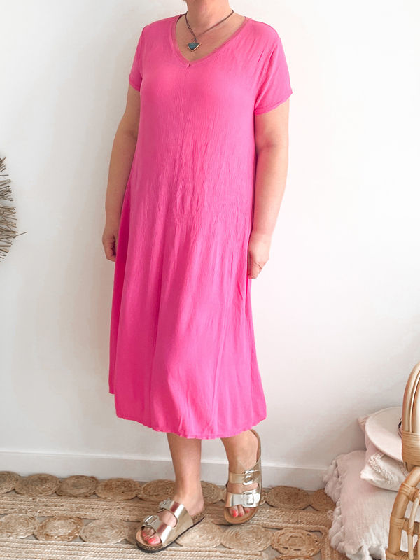 Jurk Frieda fuchsia Jurk Frieda fuchsia