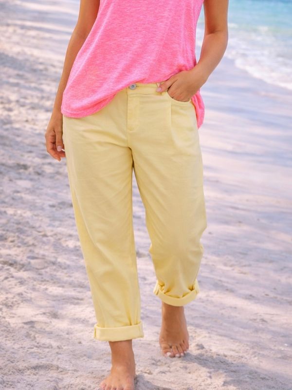 Broek Mina geel curve