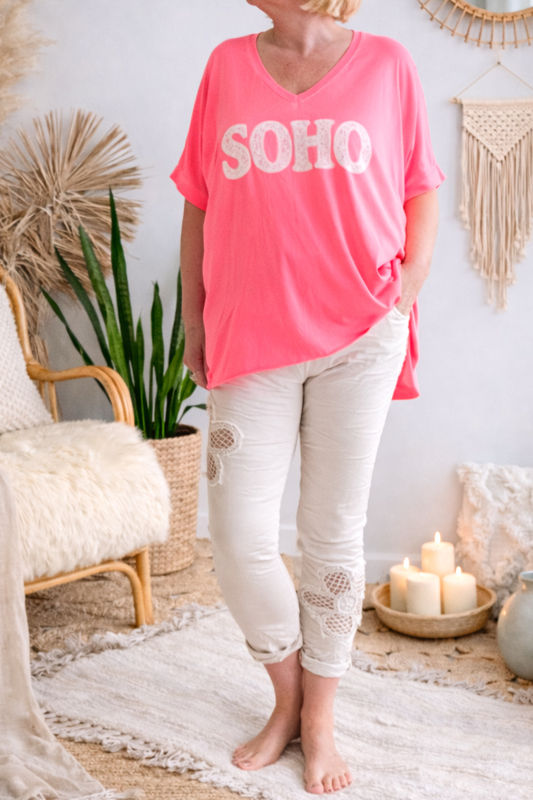 T shirt Soho fluo koraal
