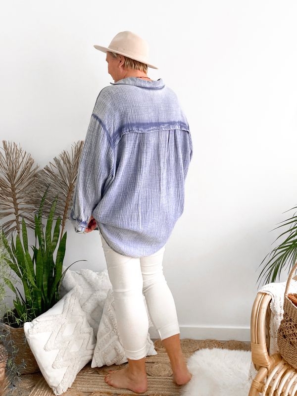 Blouse Amande blauw Blouse Amande blauw