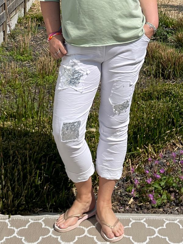 Pantajog paillette blanc 