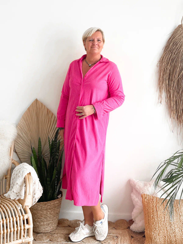 Jurk Velours Roze Jurk Velours Roze