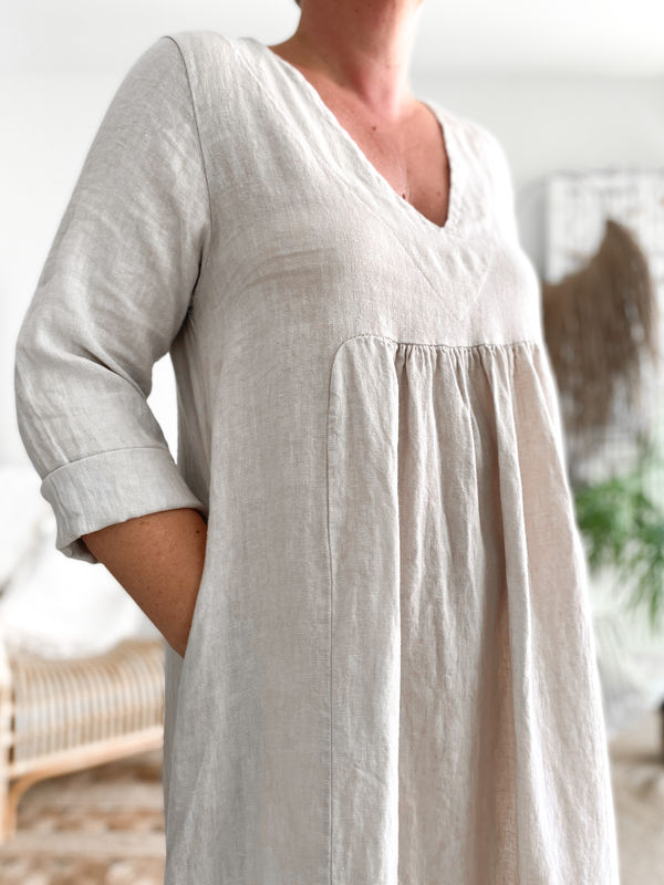 Jurk linnen Harmony beige Jurk linnen Harmony beige