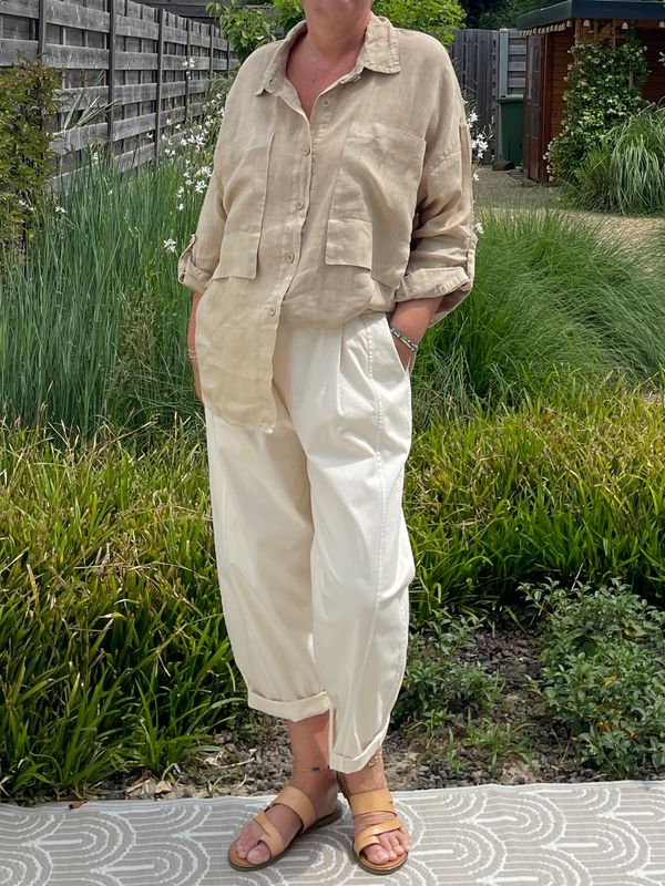 Blouse camel linnen 