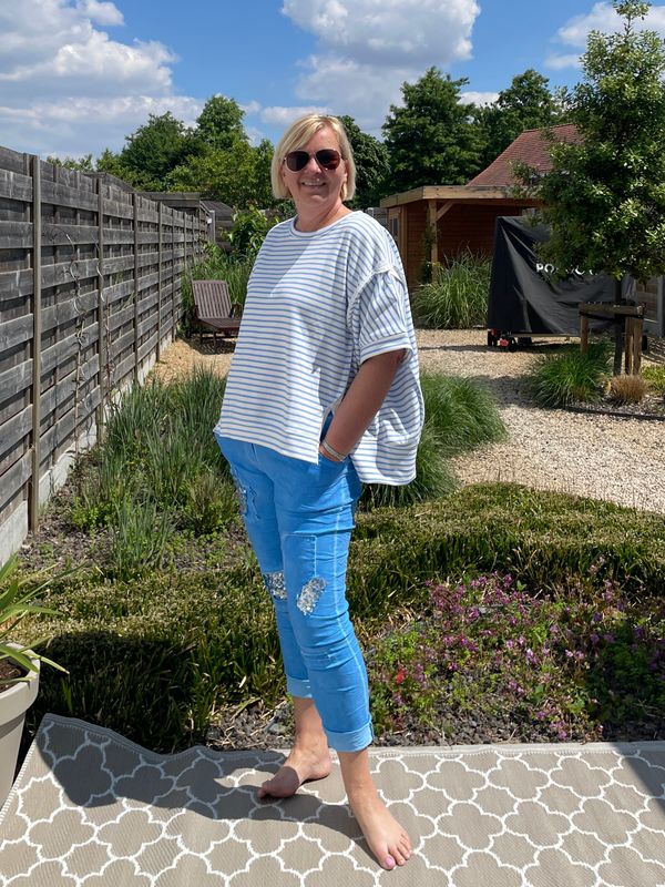 Sweat streep blauw Sweat streep blauw