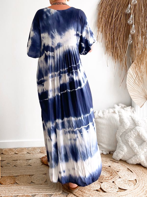 Jurk Tie dye marine Jurk Tie dye marine