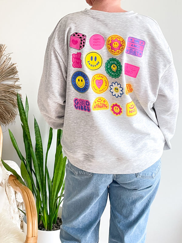 Sweater Smiley grijs Sweater Smiley grijs