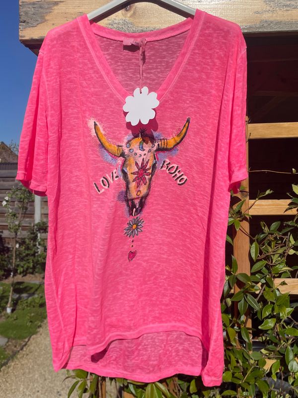 T shirt Buffalo roze curve