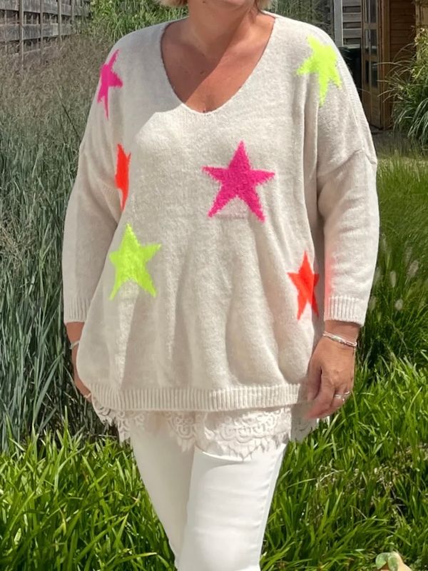 Pull Etoile beige