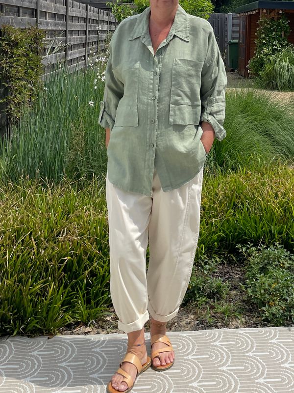 Blouse Kaki linnen 