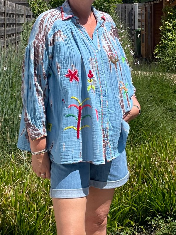 Blouse Tie dye blauw