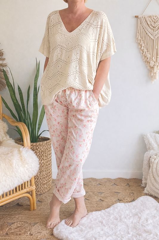 Broek Liberty roze koraal curve Broek Liberty roze koraal curve