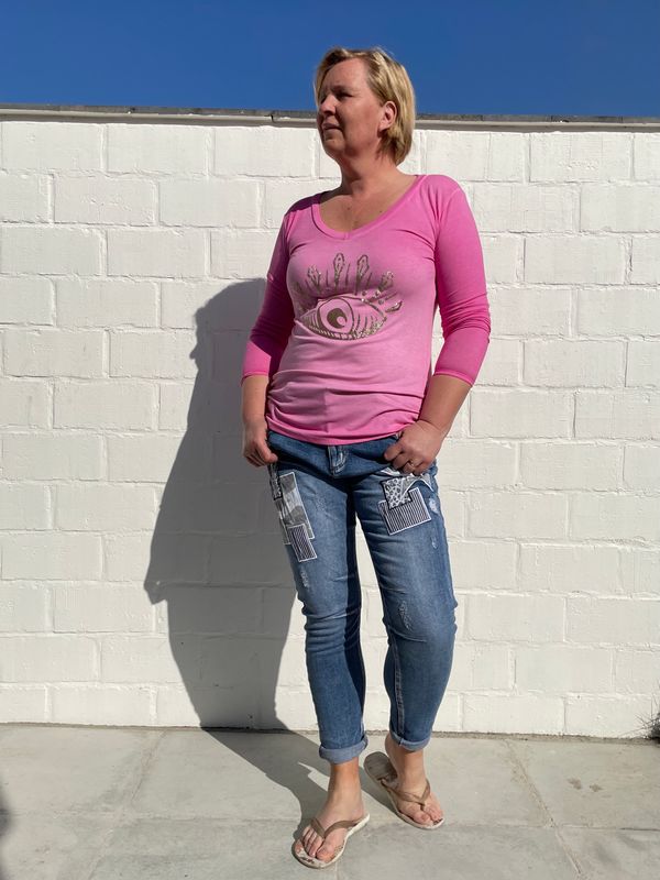 Evil eye t shirt fuchsia Evil eye t shirt fuchsia