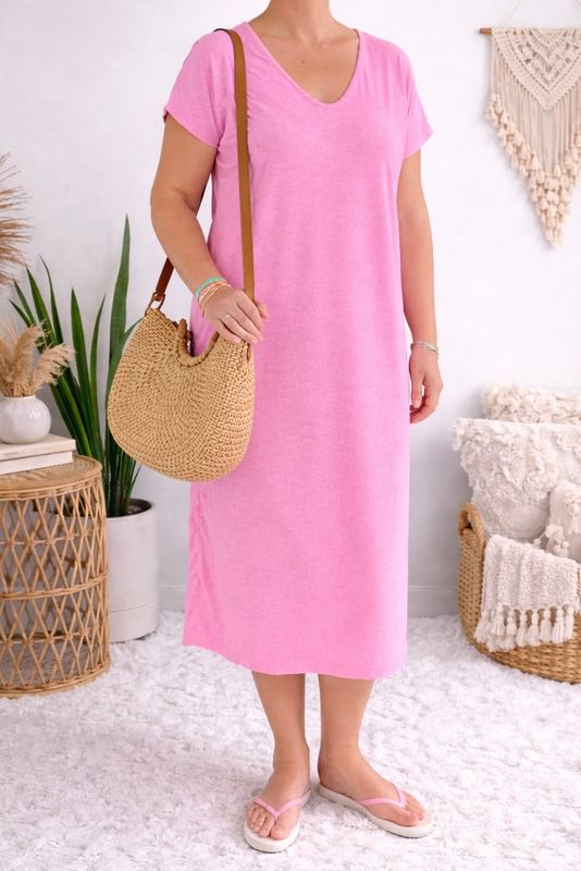 Jurk terry roze Jurk terry roze