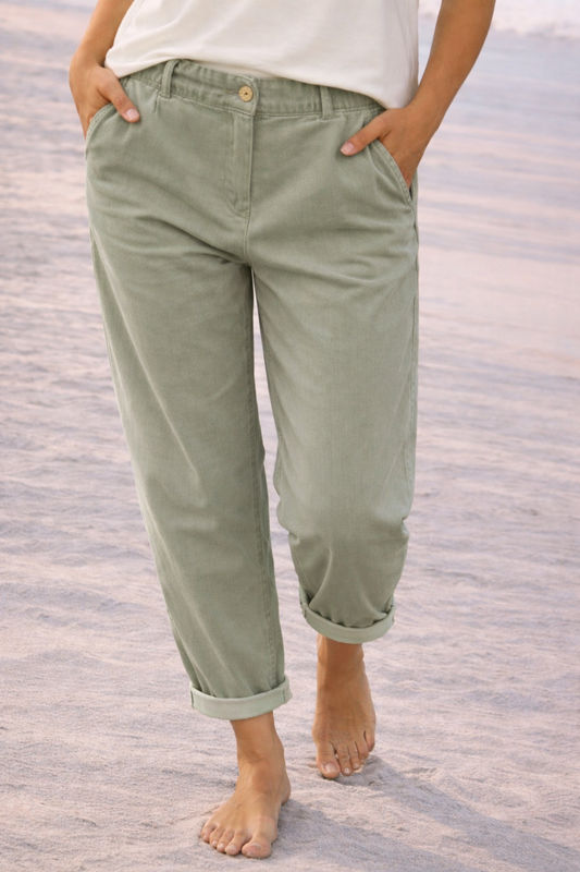 Broek Mina kaki curve