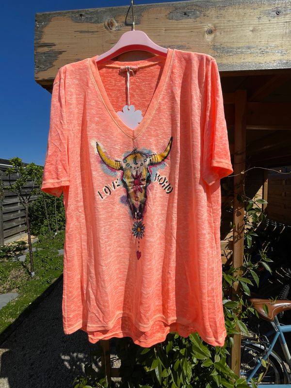 T shirt Buffalo oranje curve