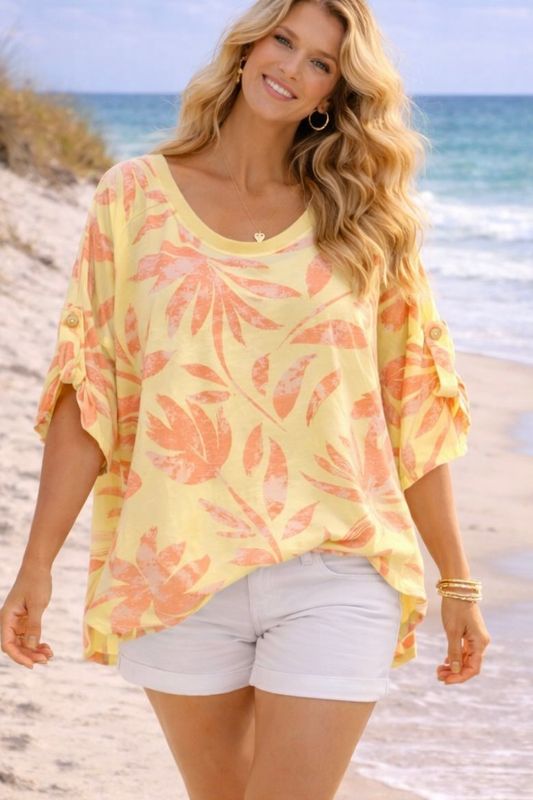 T shirt Palms yellow 