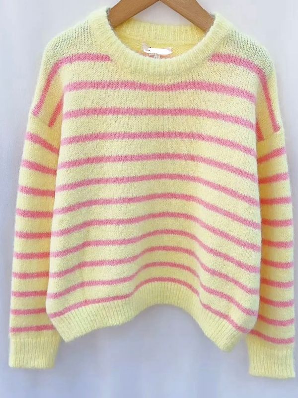 Trui Funky stripe geel