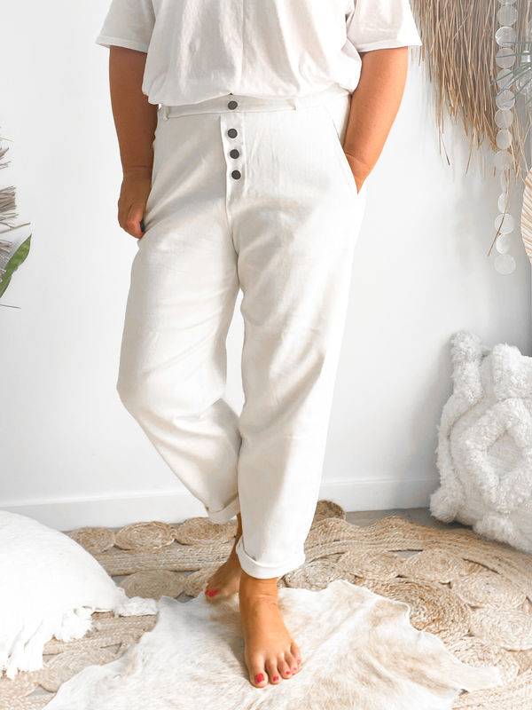 Broek Loulou ecru Broek Loulou ecru