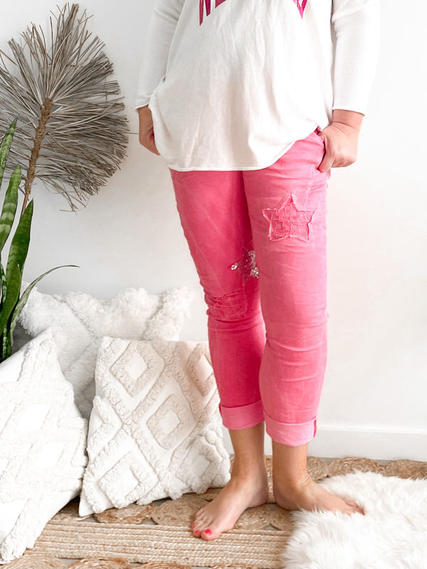 Broek Glitter fuchsia Broek Glitter fuchsia