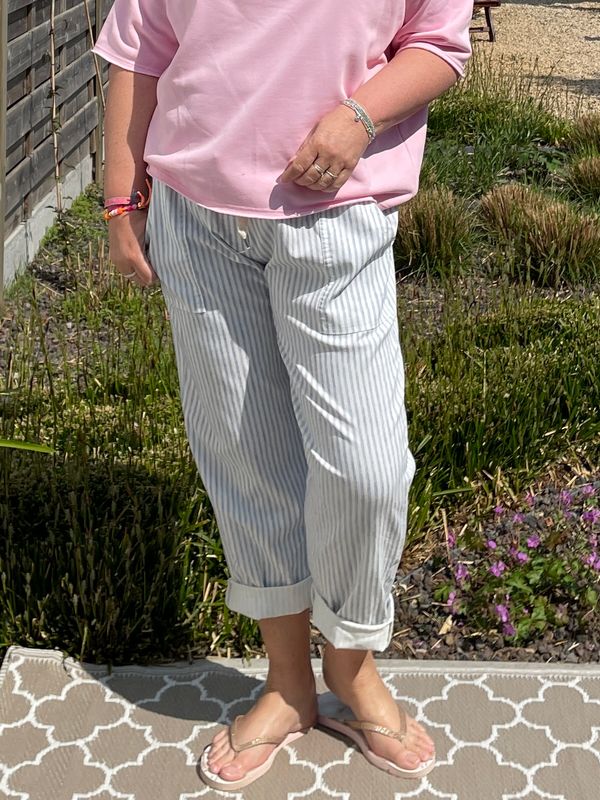 Stripe pants blue
