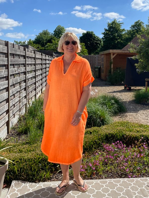 Jurk Ida fluo oranje
