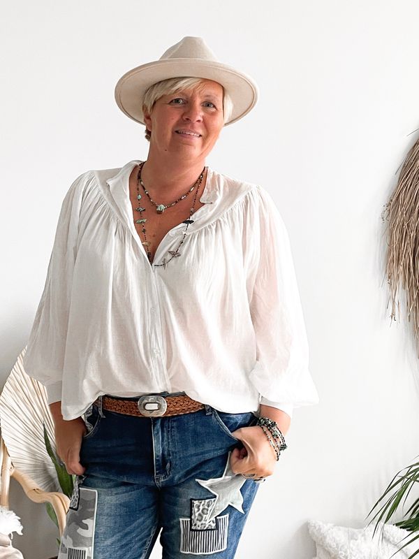 Blouse Hippie wit Blouse Hippie wit