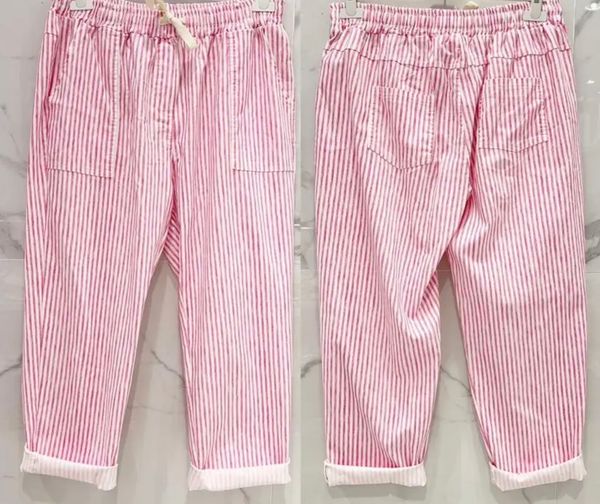 Broek Streep fuchsia 