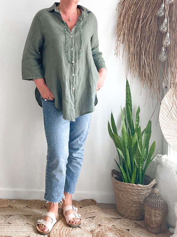 Blouse Lina kaki Blouse Lina kaki