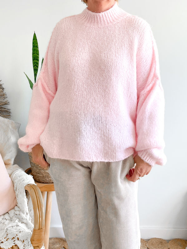 Pull Kai rose doux 