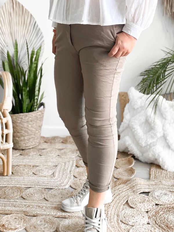Broek Louise taupe Broek Louise taupe