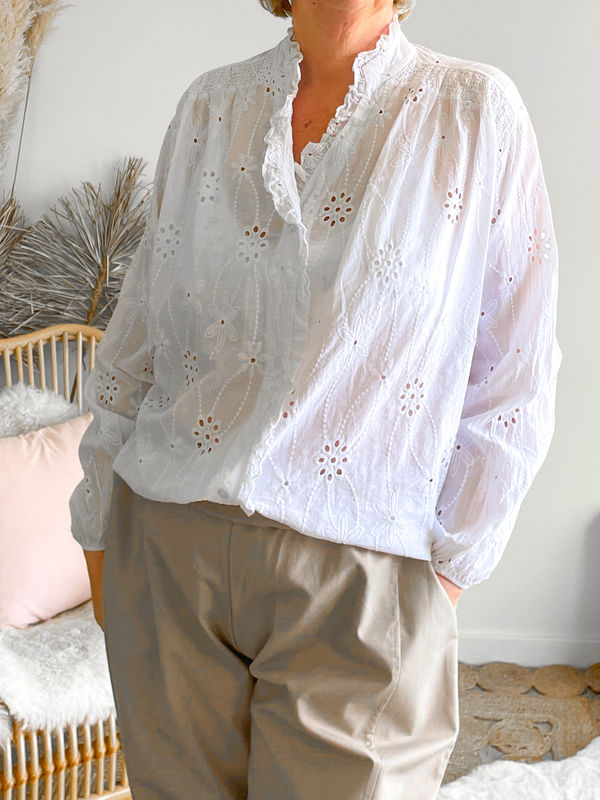 Blouse Broderie wit