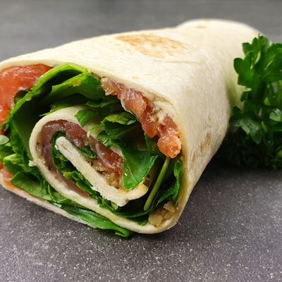 1x Zalmwrap, 1x Korean Noodles