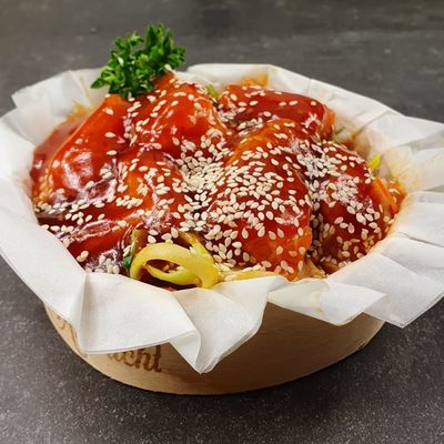 1x Japanse Zalm Ring, 1x Zalm Truffel met Kaasroomsaus, ...
