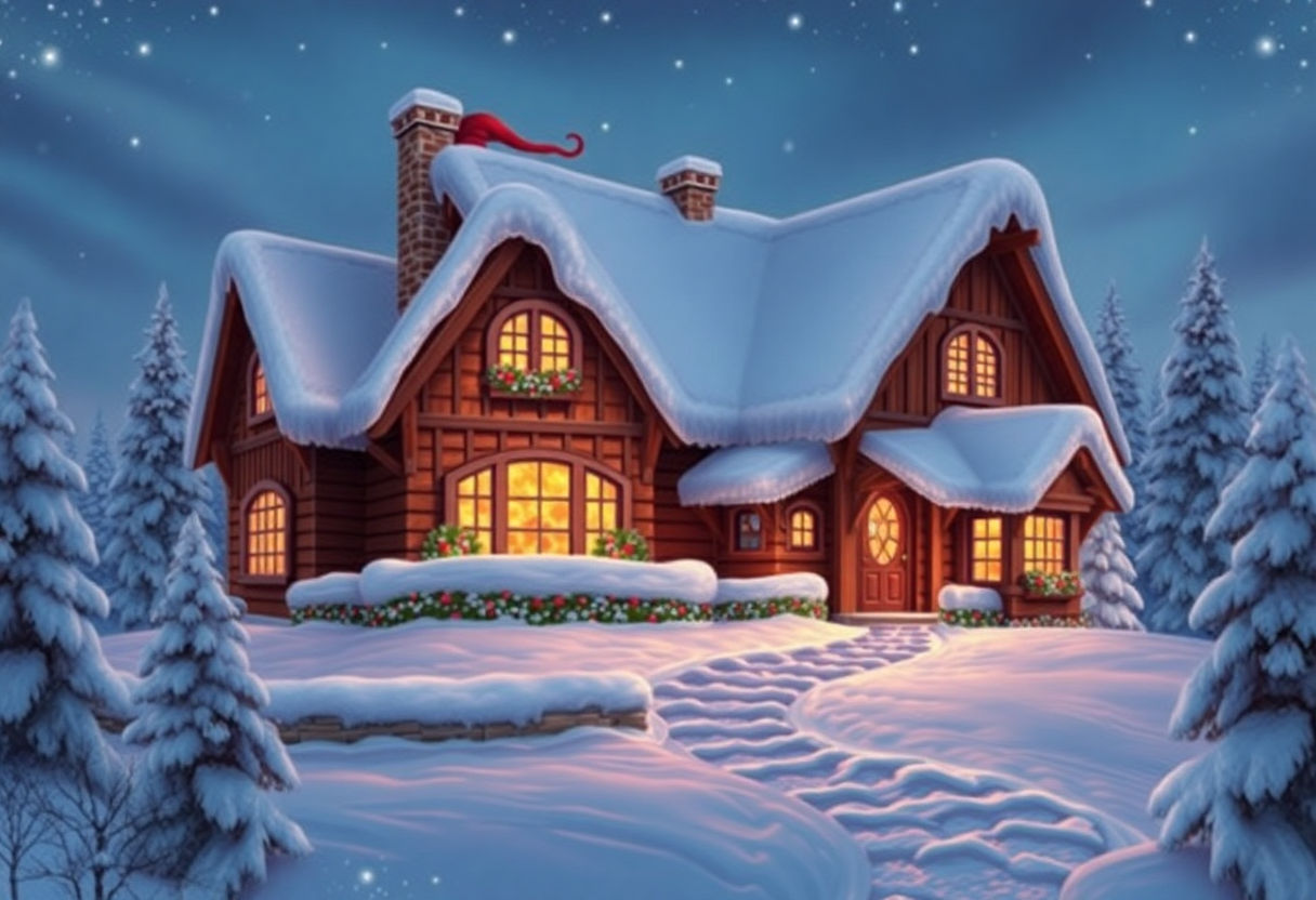 Immagine della casa di Babbo Natale al Polo Nord.