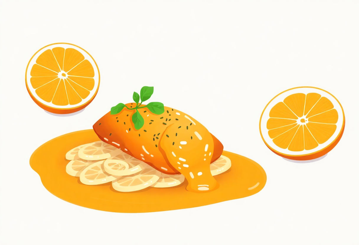 Scaloppine con salsa all'arancia