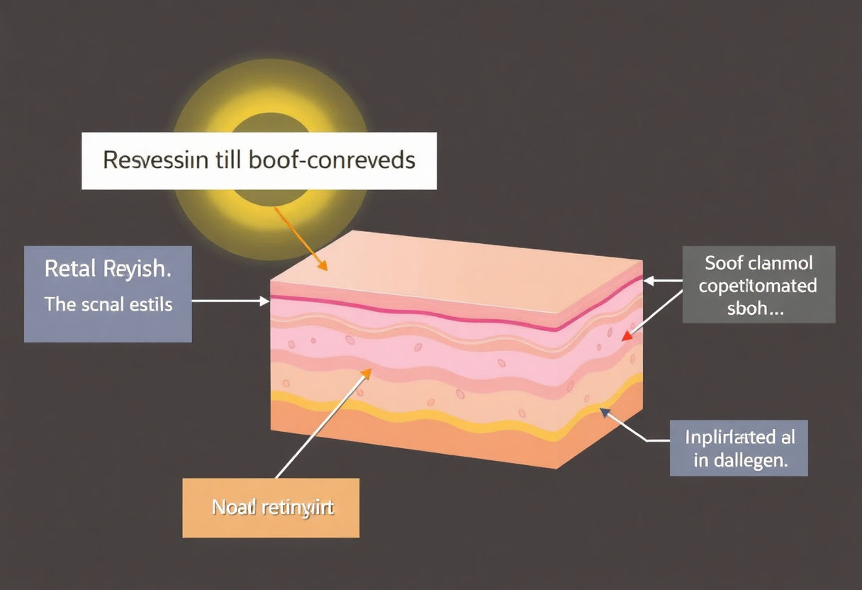 Diagram showing how retinol interacts with skin