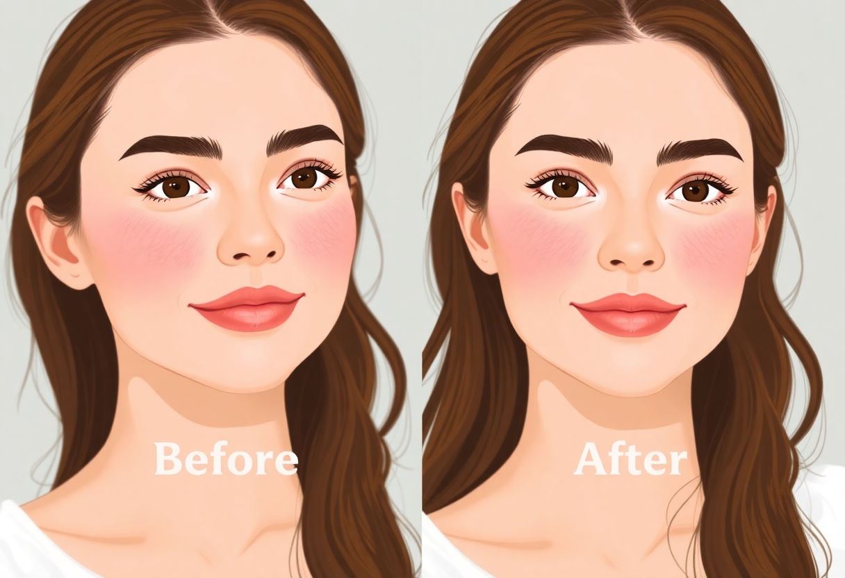 Before and after retinol use