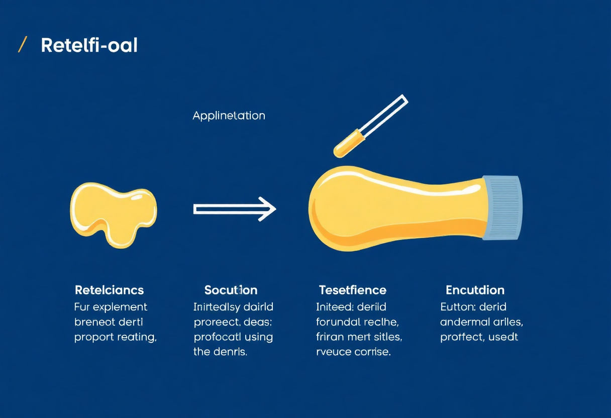 Illustration of retinol application process