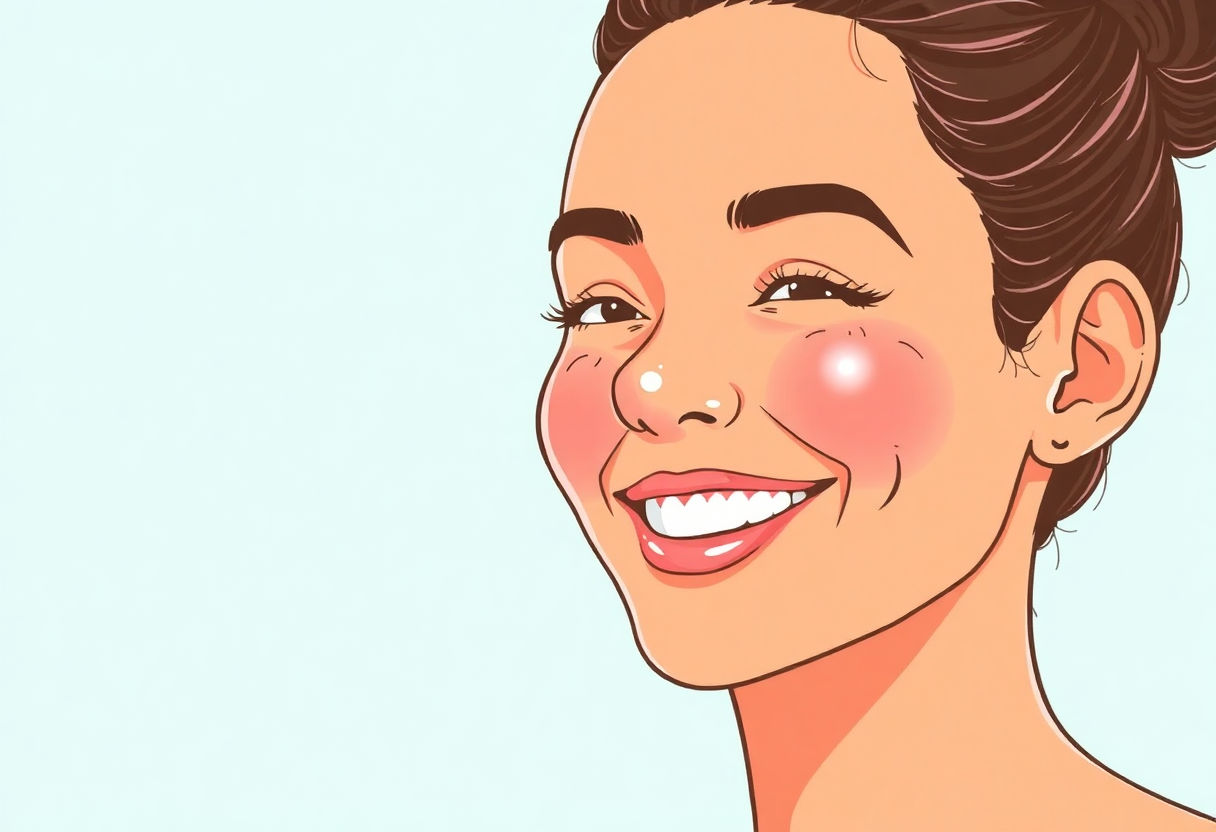 Happy person with clear skin