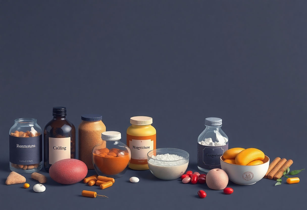 Different magnesium supplements lined up