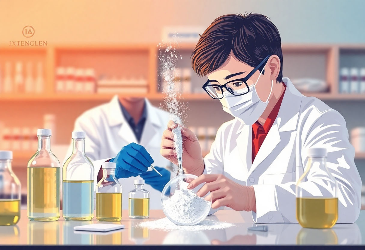 Scientific studies with magnesium powder in lab