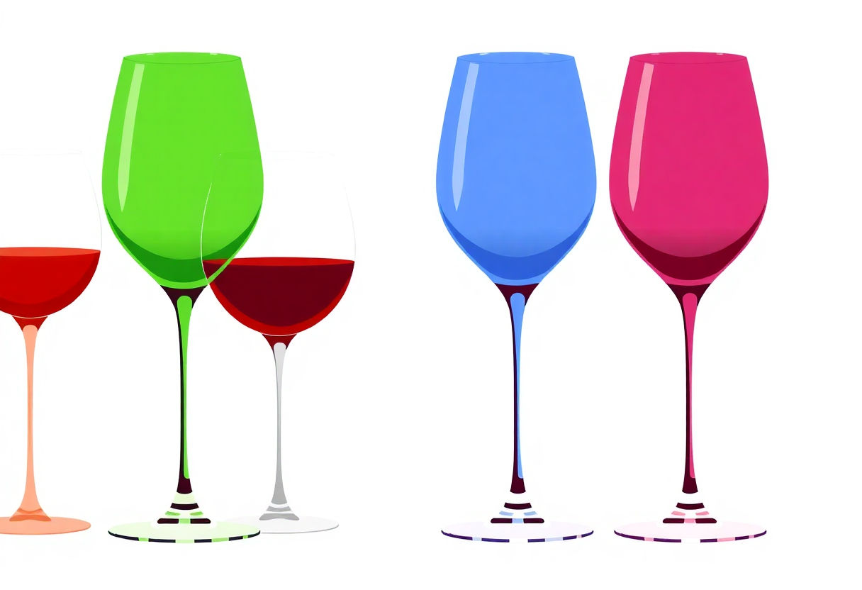 Calici di vino in varie tonalità