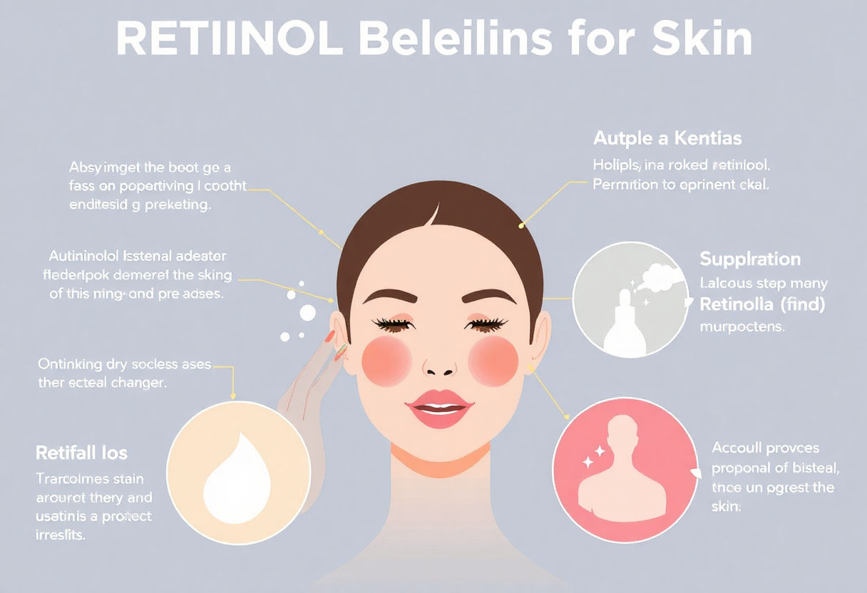 Infographic showing retinol benefits for skin