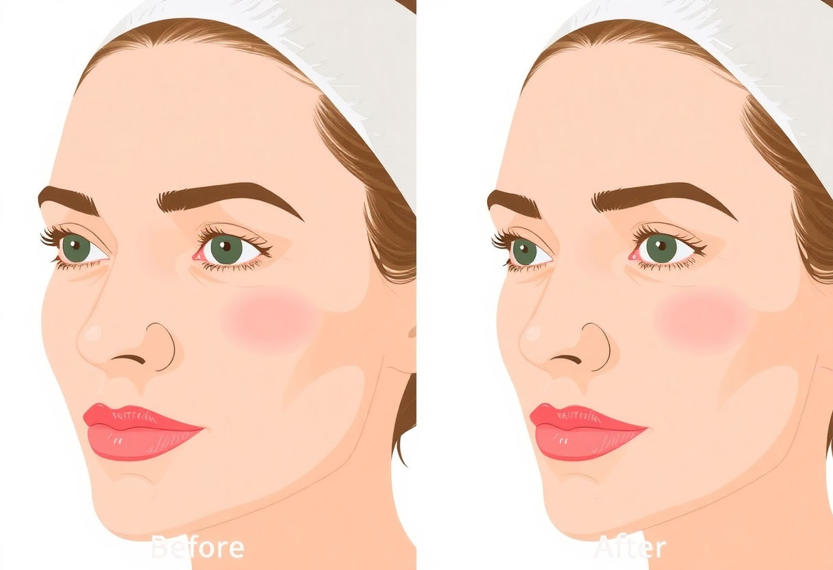 Before and after retinol treatment