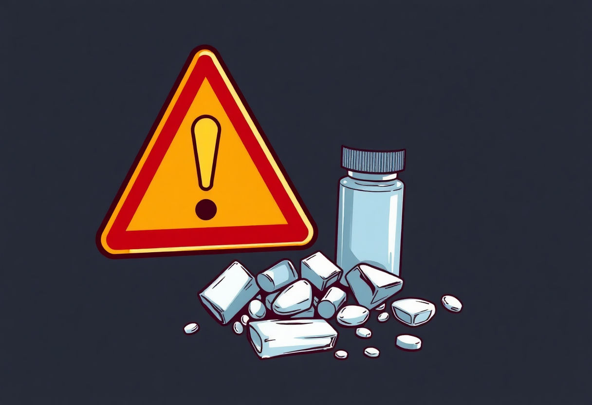 Warning sign with magnesium supplement