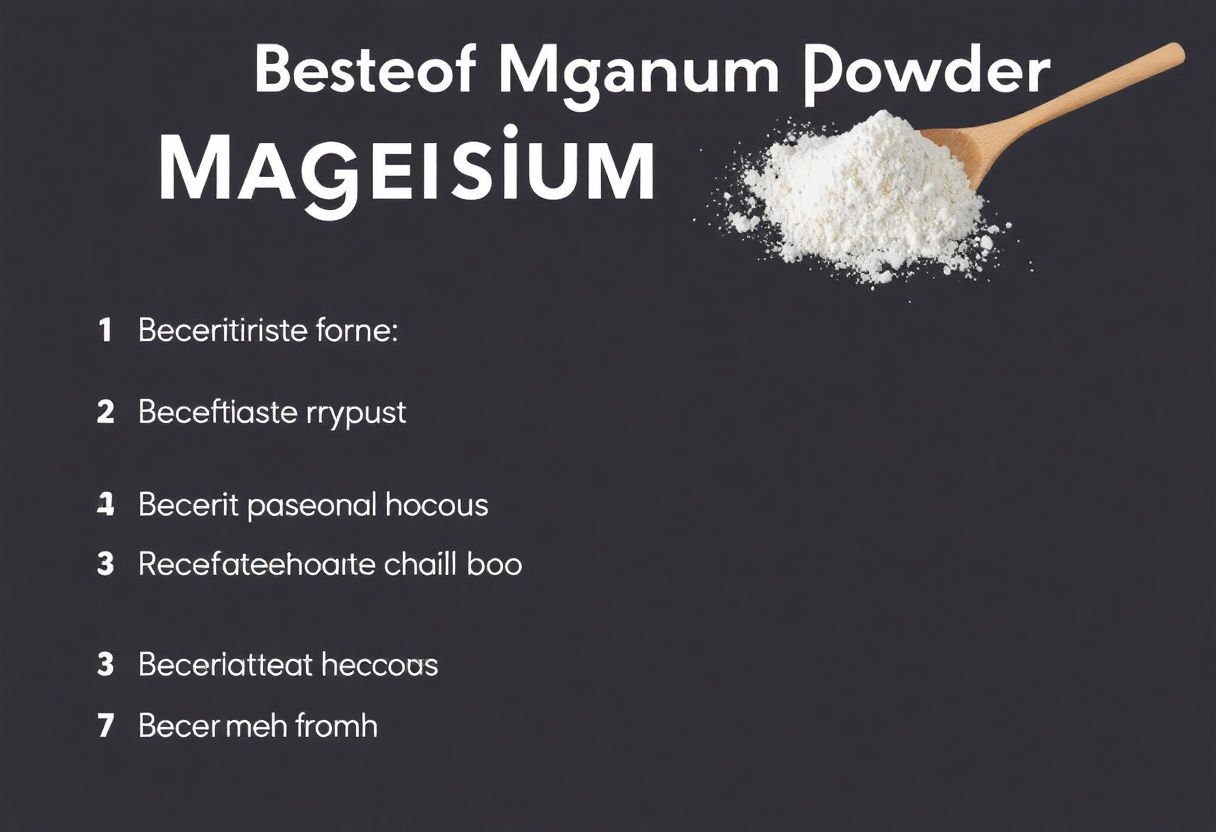 A list of the benefits of magnesium powder