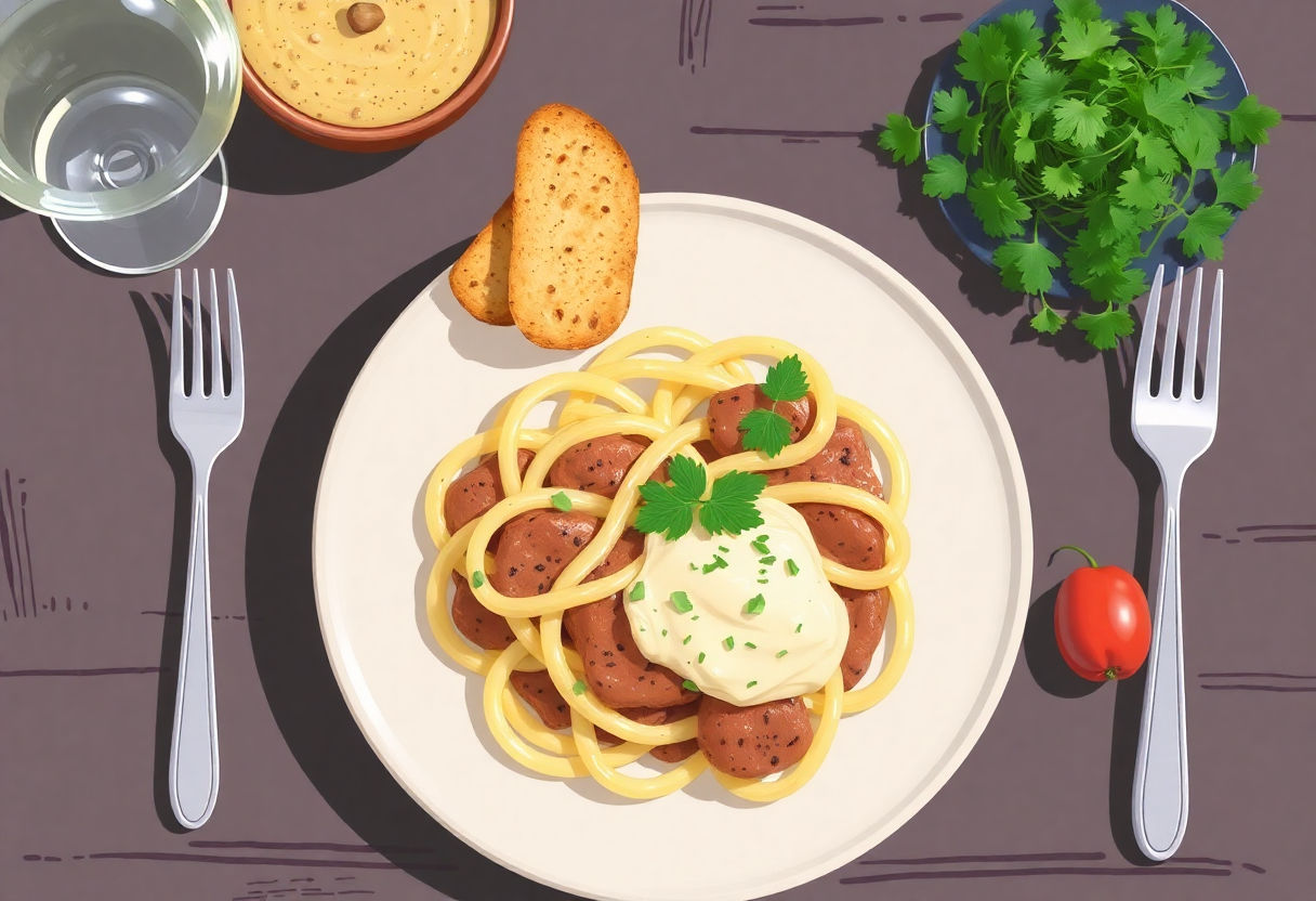Contorni appetitosi accanto a scaloppine di vitella
