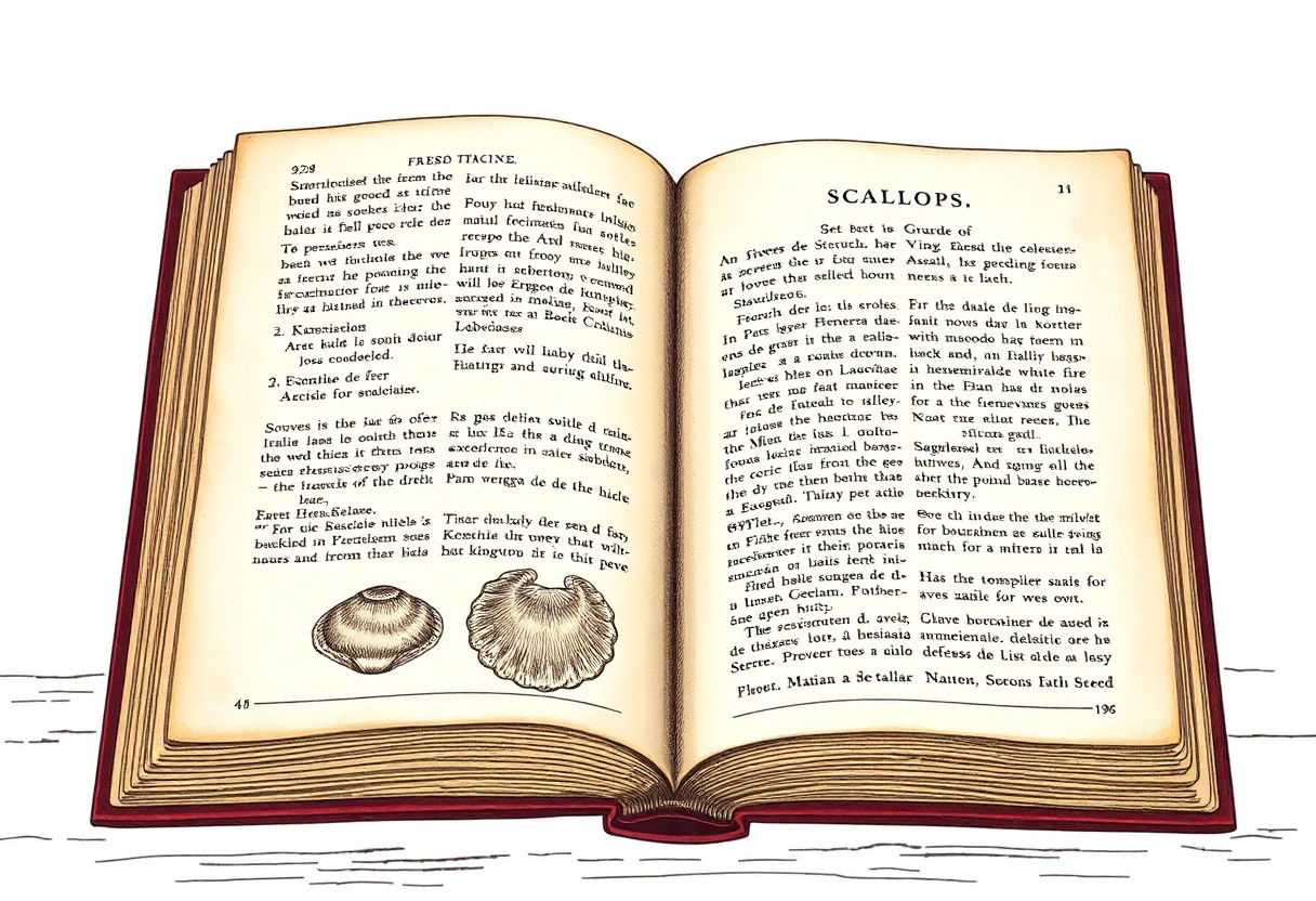 Un antico libro di cucina italiana con ricette di scaloppine