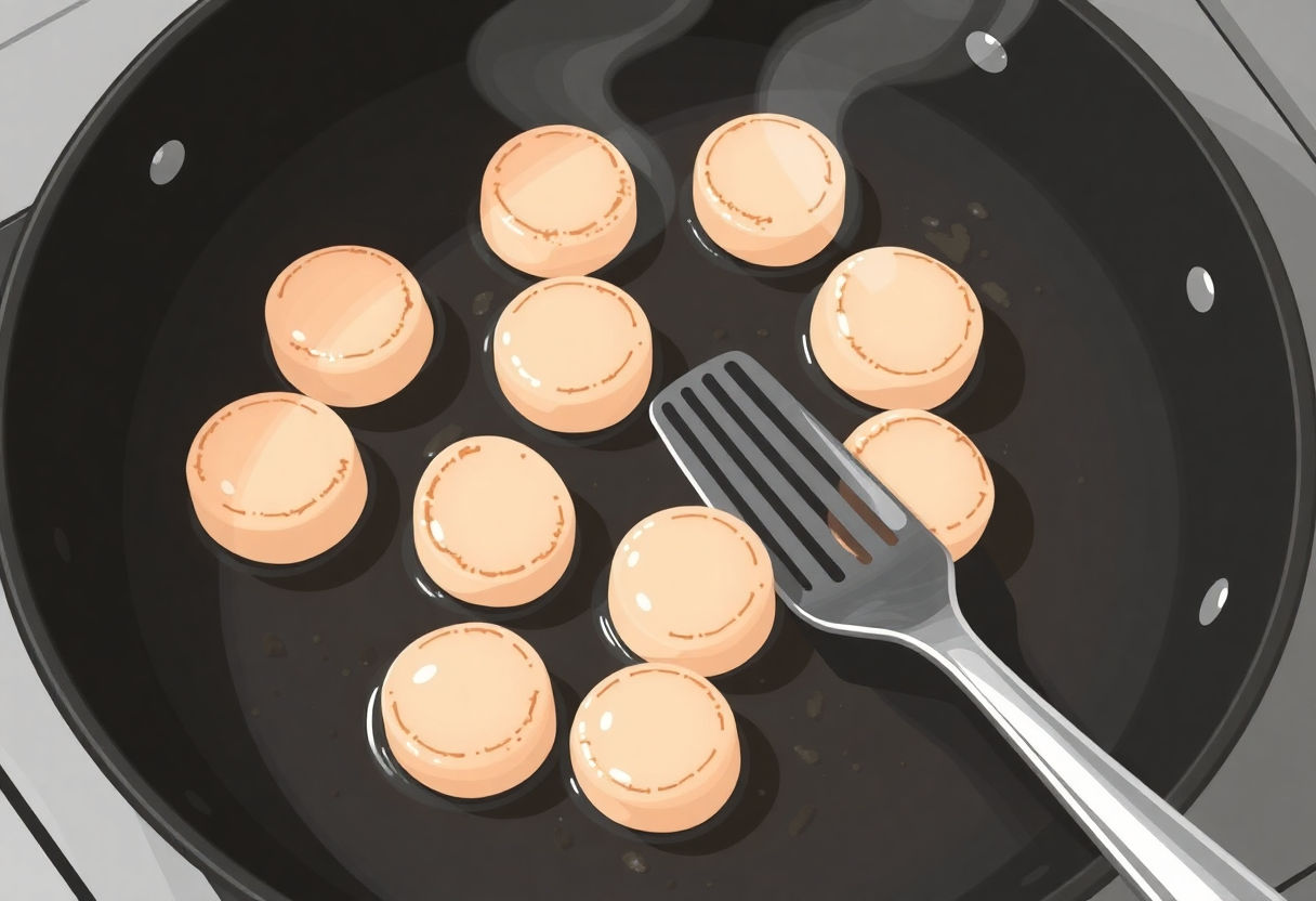 Le scaloppine mentre vengono cucinate in padella